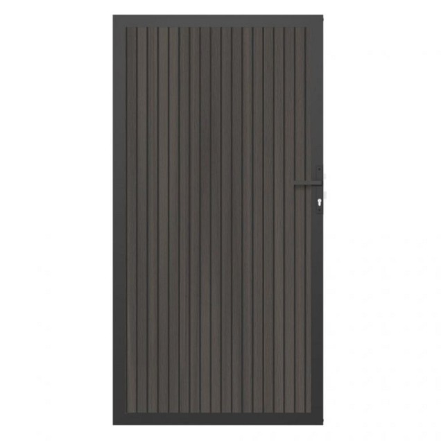 NTW deur met alu frame verticaal Triple Silver Gray 100x195 cm. ~