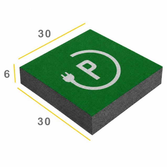 Symbooltegel 30x30x6 gr/w P-Oplaadpunt (PRIJS OP AANVRAAG!) (stoeptegel/betontegel) ~