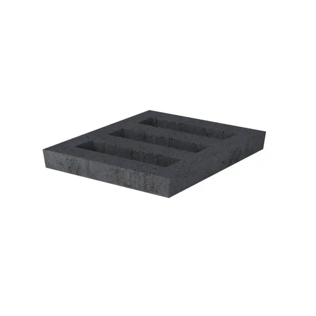 Schellevis Oudhollands grasbetontegel antraciet open met facet 60x60x10 cm. ~