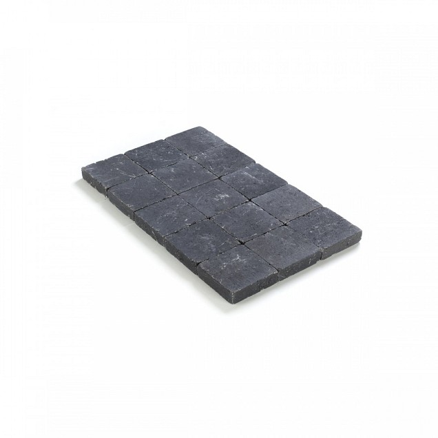 Kassei getrommeld 15x15x4 Zwart ~