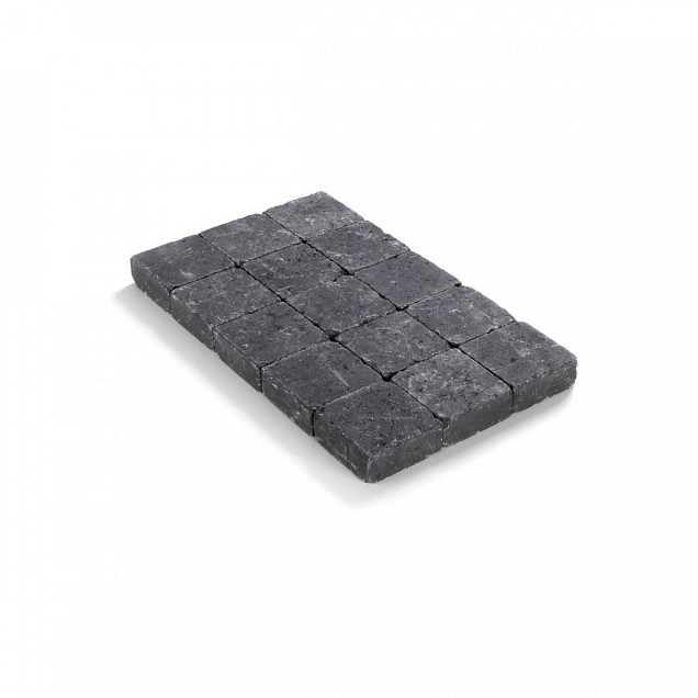 Kassei getrommeld 15x15x6 Zwart ~