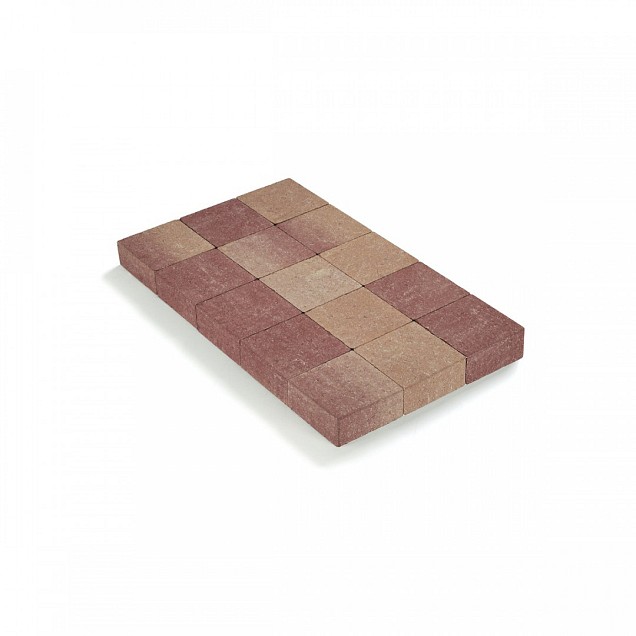 Kassei in-Line getrommeld 15x15x6 Rose-Rood ~