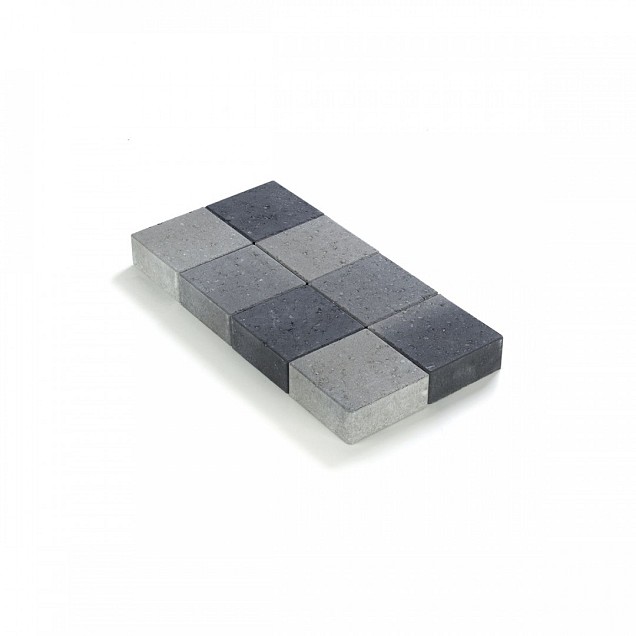 Ongetrommelde klinker velling 20x20x6 Grijs-Zwart ~