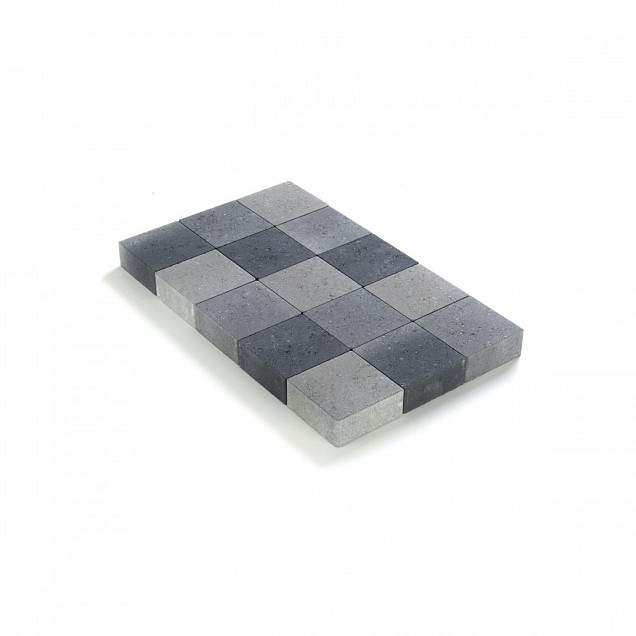 Ongetrommelde klinker zonder velling 15x15x6 Grijs-Zwart ~