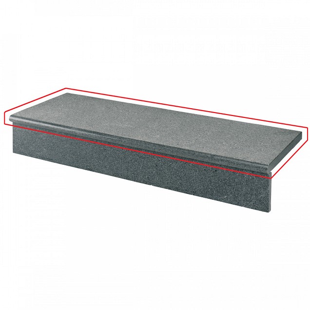 Donker grijs graniet G654 traptrede opstap gezoet 100x35x3 cm. ~