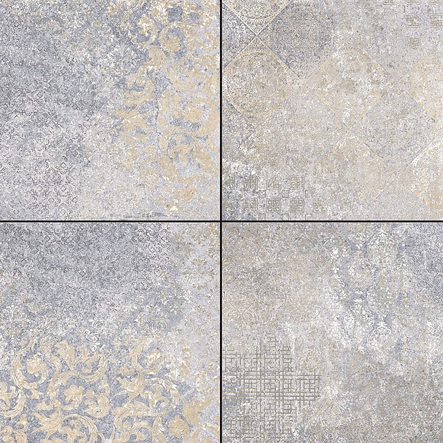 Cerasun Catania Decor Blue 60x60x4 cm. ~