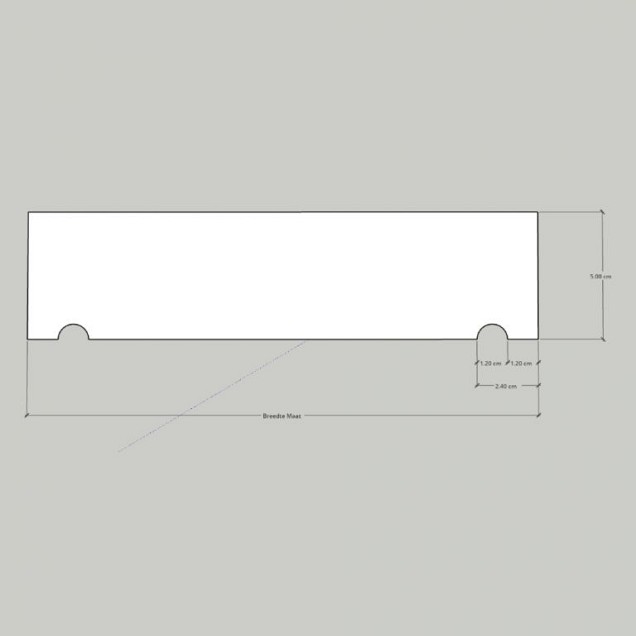 Muurafdekband vlak glad zwart 100x15x5 cm. ~