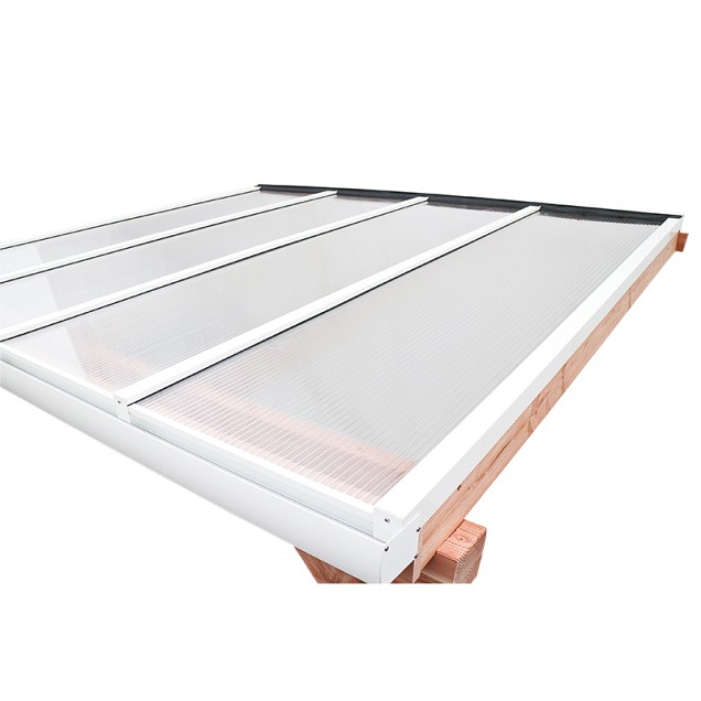 Pext Polycarbonaat Dakpakket - 8060x2500 muuraanbouw - antraciet - polycarbonaat opaal ~