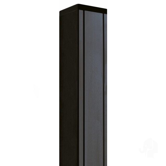 Aluminium paal met kap 88x88x1860mm met houten kern 1840mm [antraciet gepoedercoat] bc ~