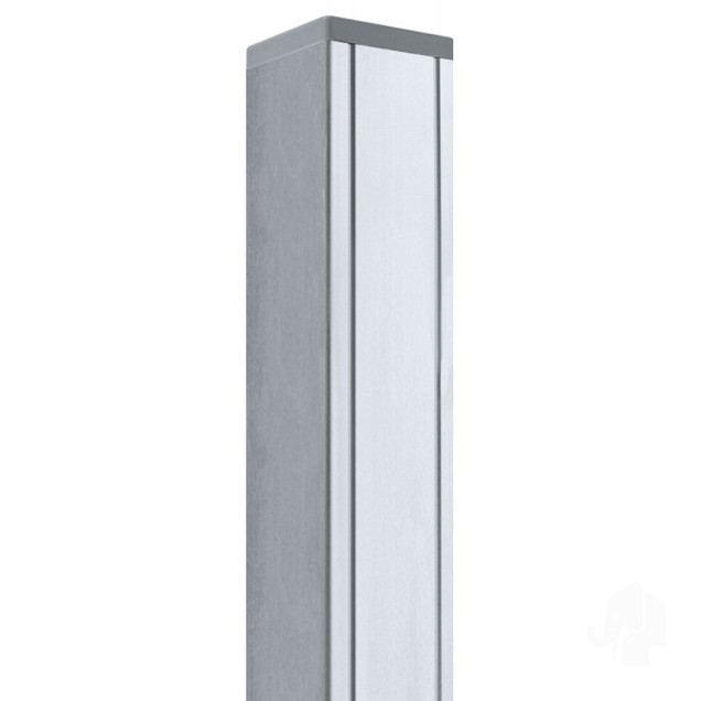 Aluminium paal met kap 88x88x1860mm met houten kern 1840mm bc ~