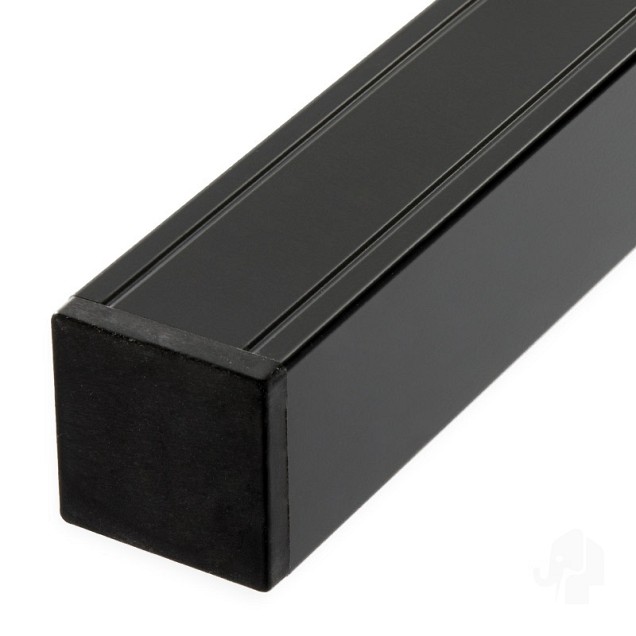 Aluminium paal met kap 68x68x2720mm met houten kern 2700mm [antra.gepoedercoat] bc ~