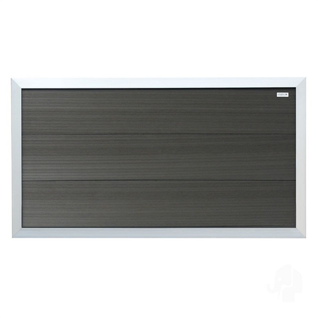 WPC-antraciet FSC tuinscherm "Forte" recht met aluminium kader 40x1800x930mm bc ~