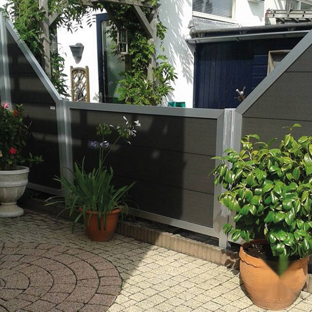 WPC-antraciet FSC tuinscherm "Forte" recht met aluminium kader 40x1800x930mm bc ~
