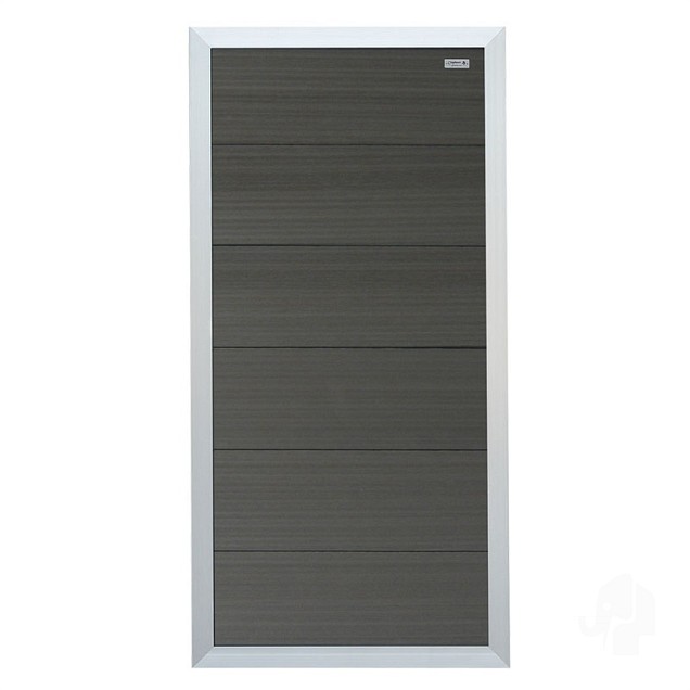 WPC-antraciet FSC tuinscherm "Forte" recht met aluminium kader 40x900x1800mm bc ~