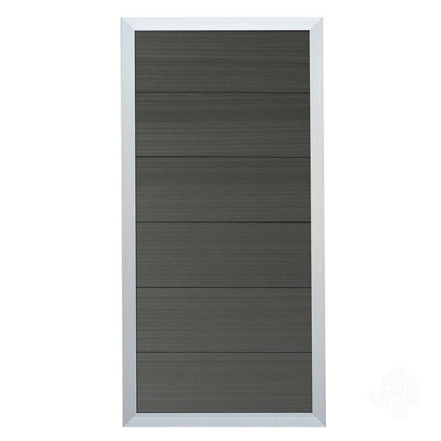 WPC-antraciet FSC tuinscherm "Forte" recht met aluminium kader 40x900x1800mm bc ~