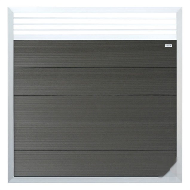 WPC-antraciet FSC tuinscherm "Forte" recht 45x1800x1800mm met trellis bc ~