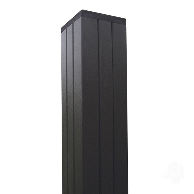 Aluminium paal "Modular" 68x68x1800mm (tbv scherm 1800 hoog) [antraciet gepoedercoat] in folie bc ~