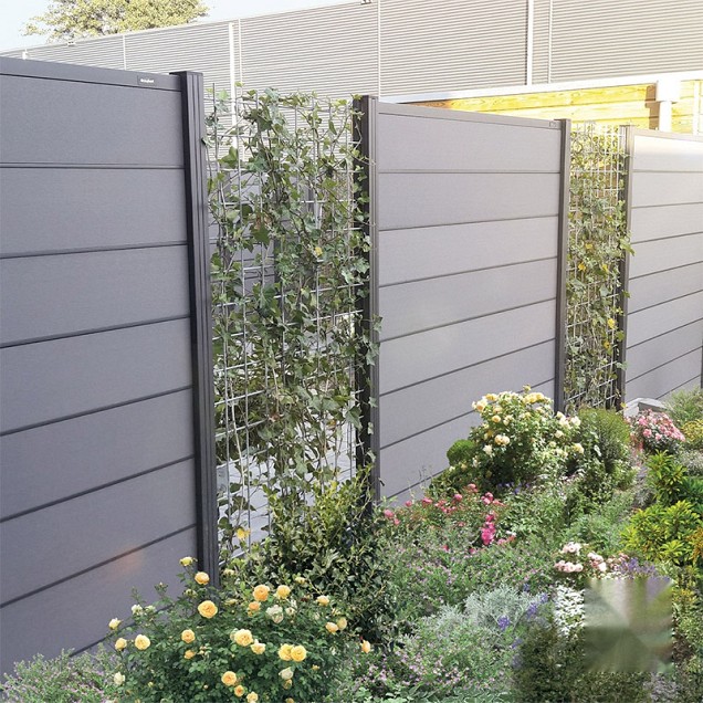 Aluminium paal "Modular" 68x68x1800mm (tbv scherm 1800 hoog) [antraciet gepoedercoat] in folie bc ~