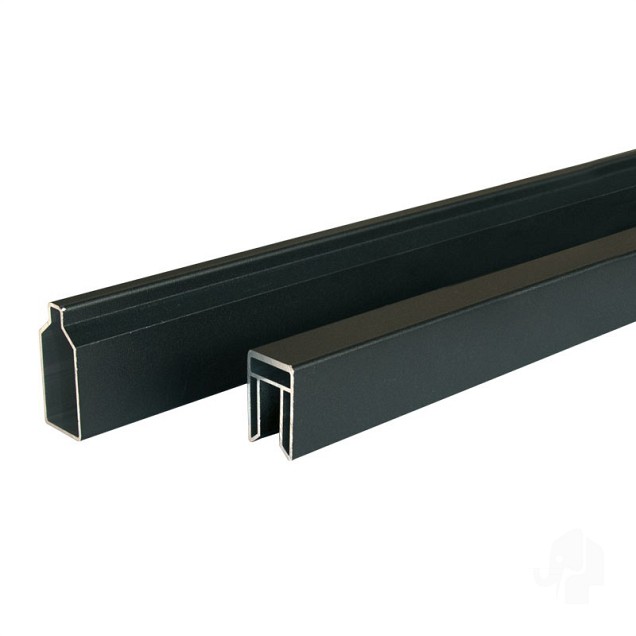Aluminium regel "Modular-Rhombus" 20x41x1800mm [zwart gepoedercoat] 2st/set bc ~