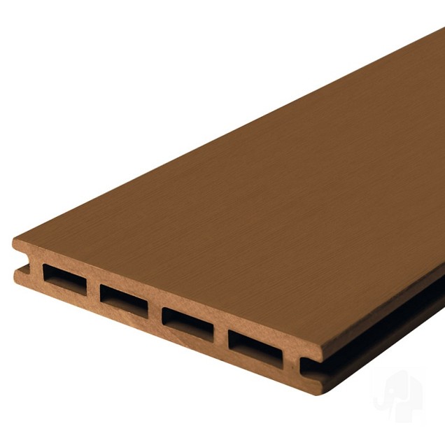 WPC-bruin FSC decking clip 21x145x3600mm semi-ribbel/glad 2 stuks bc ~