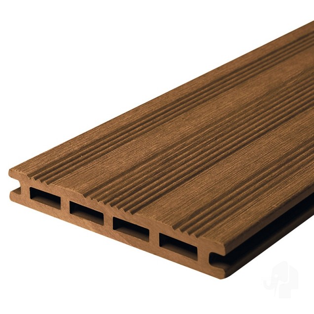 WPC-bruin FSC decking clip 21x145x3600mm semi-ribbel/glad 2 stuks bc ~