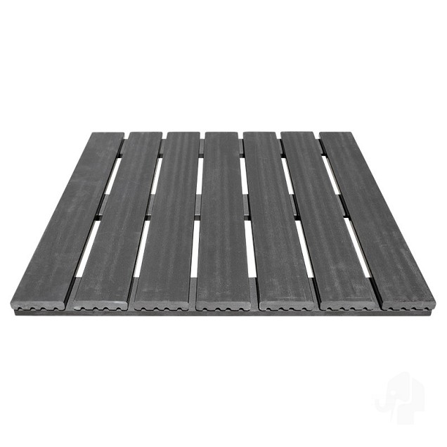 WPC-antraciet FSC tuintegel 7/3L 12mm 24x500x500mm massief glad bc ~