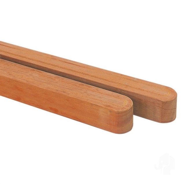 Bangkirai paal geschaafd afgeronde kop 110x110x1800mm glad bc ~