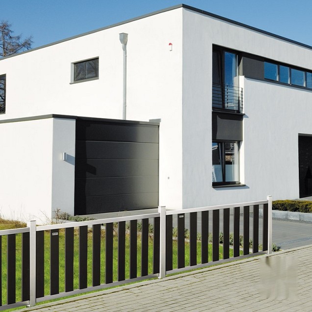 WPC-antraciet FSC tuinhek "Design" 10L 14mm 17x1800x800mm RVS bc ~