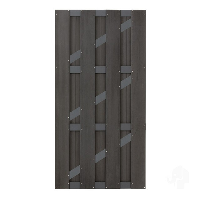 WPC-antraciet FSC tuindeur "Basic" recht met alu- antra liggers 29x900x1800mm incl. beslag bc ~