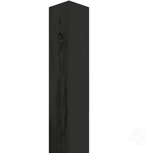 Vuren FSC paal geschaafd zonder punt 68x68x2700  [zwart] bc ~