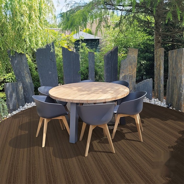 Elephant vlonderplank "Naadloos" houtcomposiet FSC 21x140x4000mm co-ex Natural dark brown houtnerf ~