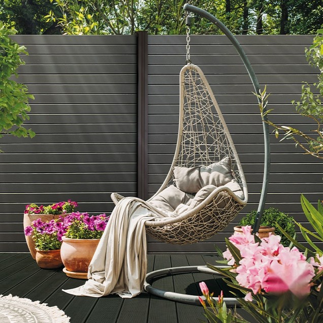 Elephant schutting Dark Line aluminium Rhombus 24L 1800x1800mm horizontaal antraciet ~