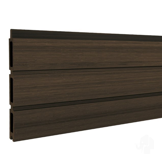 Elephant lamel triple Rhombus houtcomposiet FSC 20x141x1800mm (6 stuks) co-ex natural dark brown ~