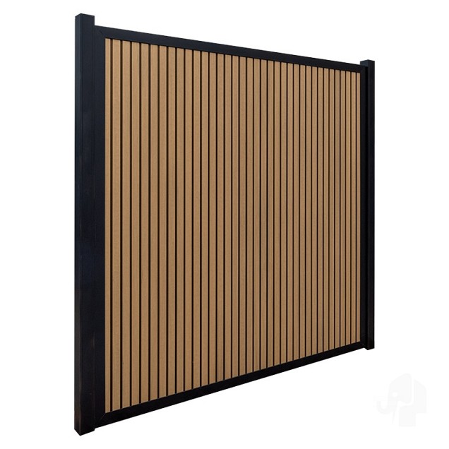 Elephant schutting Stripes houtcomposiet 180x180 cm Oak and Black ~