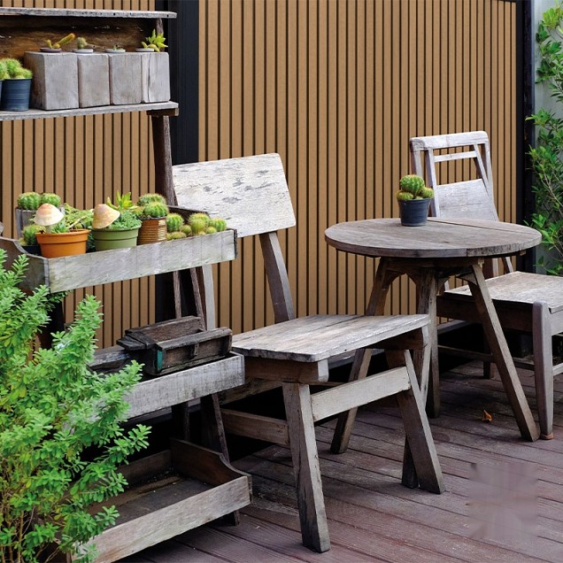 Elephant schutting Stripes houtcomposiet 180x180 cm Oak and Black ~