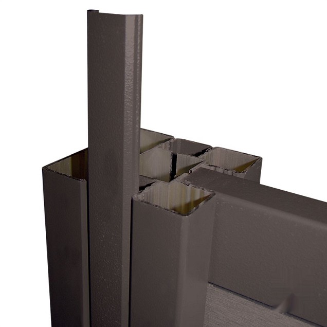 Elephant schutting Modular Evo houtcomposiet 180x180 cm Rock Grey, antraciet profielen ~