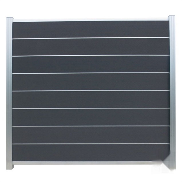 Elephant schutting Modular Evo houtcomposiet 180x180 cm Rock Grey, alu profielen ~