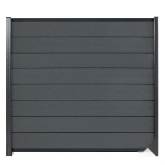 Elephant schutting Modular Evo houtcomposiet 180x180 cm Rock Grey, antraciet profielen ~