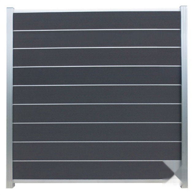 Elephant schutting Modular Evo houtcomposiet 180x200 cm Rock Grey, alu profielen ~