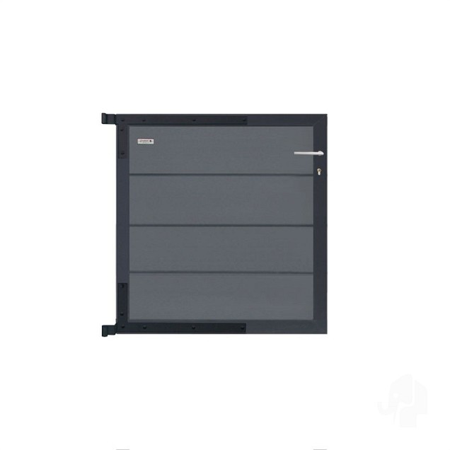Elephant poortje Modular Evo houtcomposiet 90x91 cm Rock Grey, antraciet beslag ~
