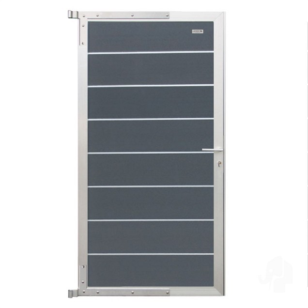Elephant tuindeur Modular Evo houtcomposiet 90x174 cm Rock Grey, alu beslag ~