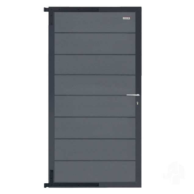 Elephant tuindeur Modular Evo houtcomposiet 90x174 cm Rock Grey, antraciet beslag ~