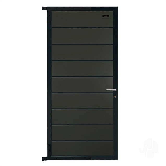 Elephant tuindeur Modular Evo houtcomposiet 90x195 cm Antraciet, antraciet beslag ~