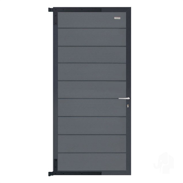 Elephant tuindeur Modular Evo houtcomposiet 90x195 cm Rock Grey, antraciet beslag ~