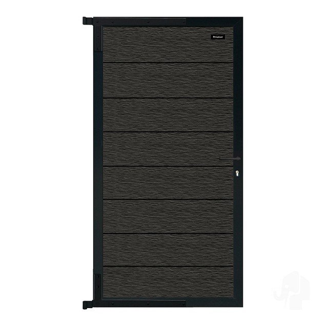 Elephant tuindeur Modular Evo houtcomposiet 180x90 cm Antraciet, antraciet beslag ~