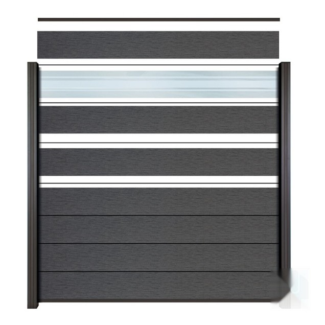 Elephant deco lamel Modular Evo hardglas antraciet ~