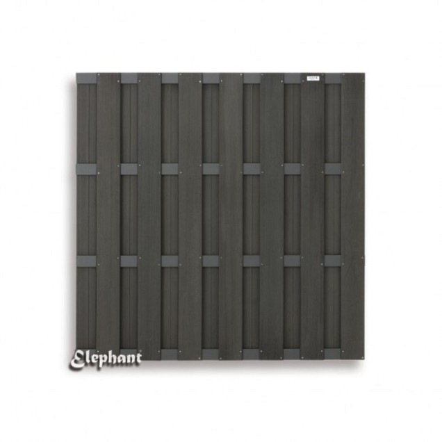 WPC antraciet composiet scherm Basic met 4 antra alu ligger 180x180cm ~