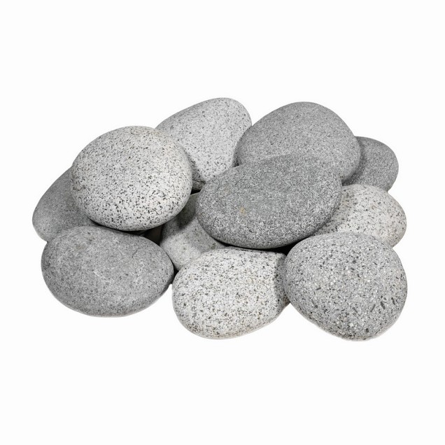 Beach Pebbles grijs 3-6 cm. in gaas- KG prijs ~