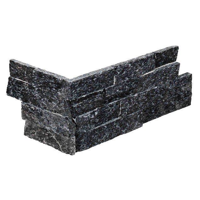 Stone Panels Black Quarzite (40+20)x15x1,5-2,5 cm. (uitlopend 2023) ~