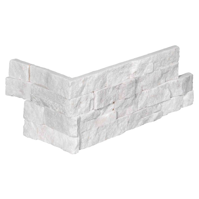 Stone Panel White Marble hoek (40+20)X15X1,5-2,5 cm. (uitlopend 2026) OP=OP ~